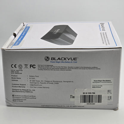 Blackvue Power Magic Ultra Battery  Dash Camera LiFePO4 Battery Pack B-124X