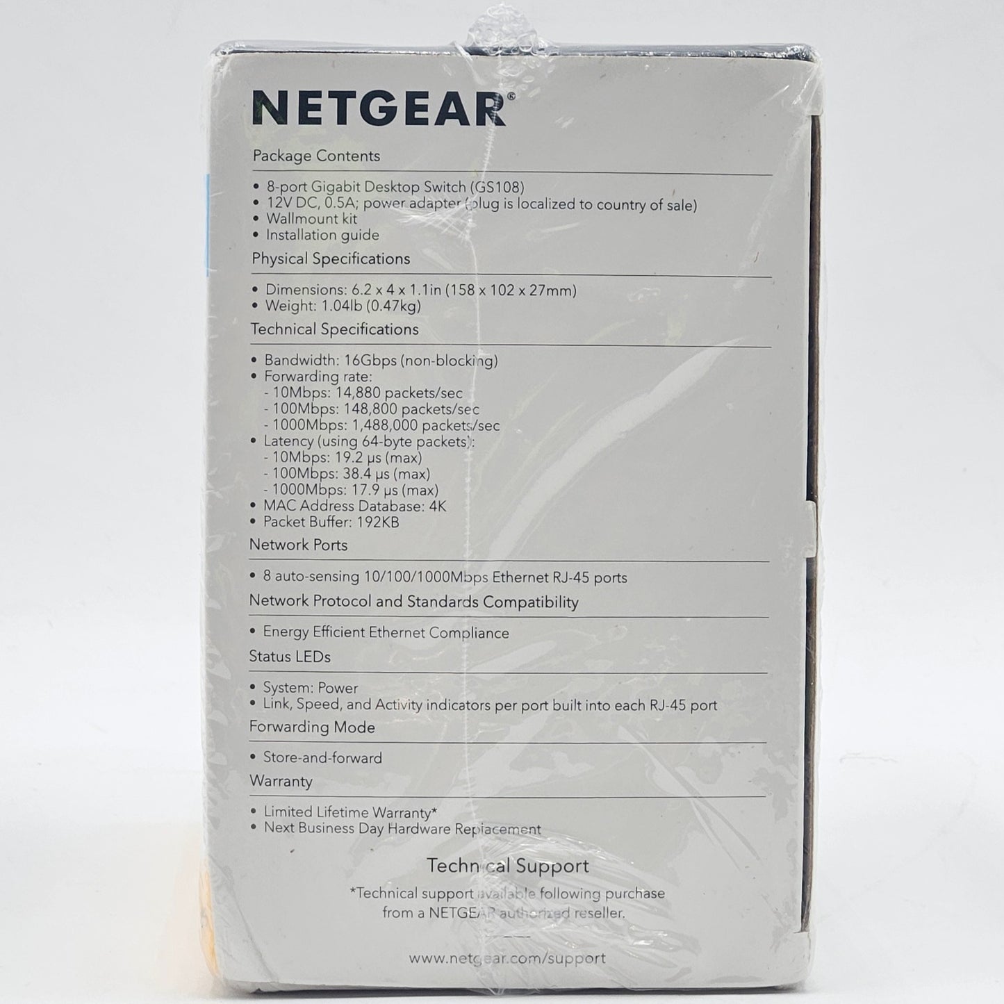 New Netgear ProSAFE 8-Port Gigabit Unmanaged Switch gs108