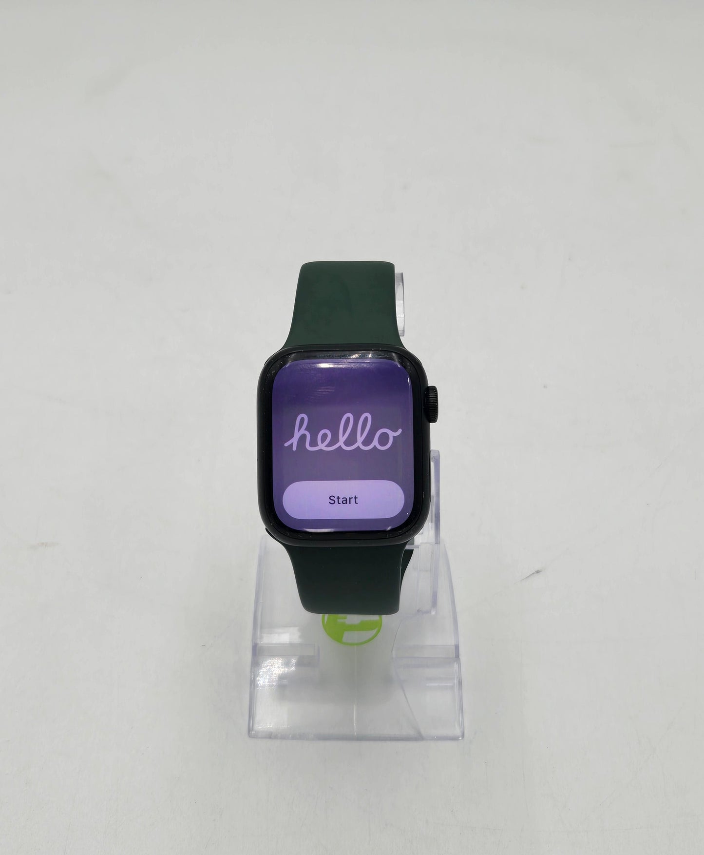 GPS Only Apple Watch Series 7 41MM Stainless Steel Green Sport Band MKN03LL/A