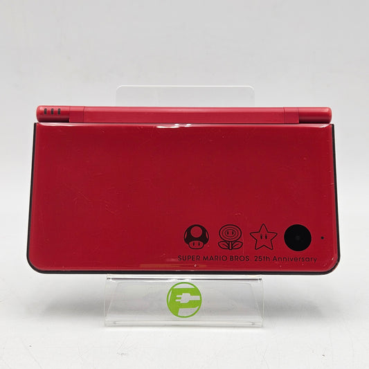 Nintendo DSi XL Handheld Game Console UTL-001 Red Super Mario 25th Anniversary *Loose Charge Port*