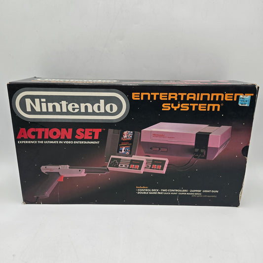 Nintendo Entertainment System NES Action Set NES-001 Gray Complete in Box CIB