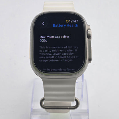 Unlocked Apple Watch Ultra 49MM Natural Titanium White Ocean Band MNH83LL/A