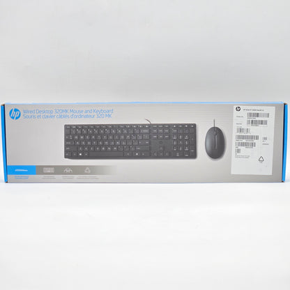 New HP Wired Desktop 320MK Mouse and Keyboard L94484-001