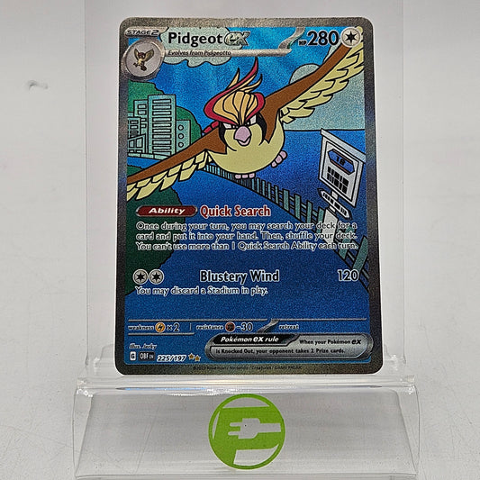 Damaged Pokemon TCG Scarlet & Violet: Obsidian Flames Pidgeot ex 225/197 English