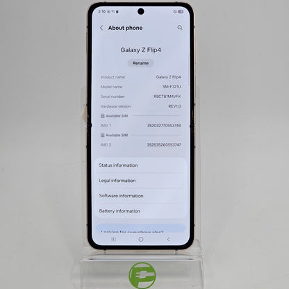 Unlocked Samsung Galaxy Z Flip4 8GB RAM 128GB SM-F721U Cream