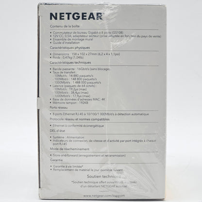 New Netgear ProSAFE 8-Port Gigabit Unmanaged Switch gs108