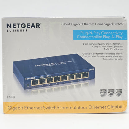 New Netgear ProSAFE 8-Port Gigabit Unmanaged Switch gs108