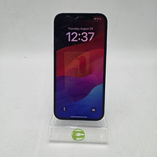 Broken Unlocked Apple iPhone 12 128GB 17.6.1 MGFD3LL/A Crack Front & Camera Lens