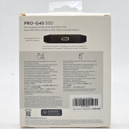 New SanDisk Portable Professional 2TB USB-C to USB-C SSD SDPS31H-002T-GBC1D