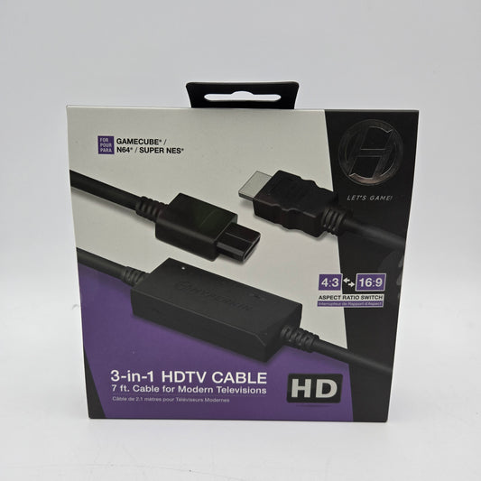 New Hyperkin 3-in-1 HDTV 7 ft. HDMI Cable for GameCube/ N64/ SNES